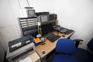 Computer and audio equipment in television studio