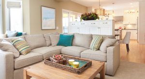 Open Concept Modern Family Room Den and Kitchen Design